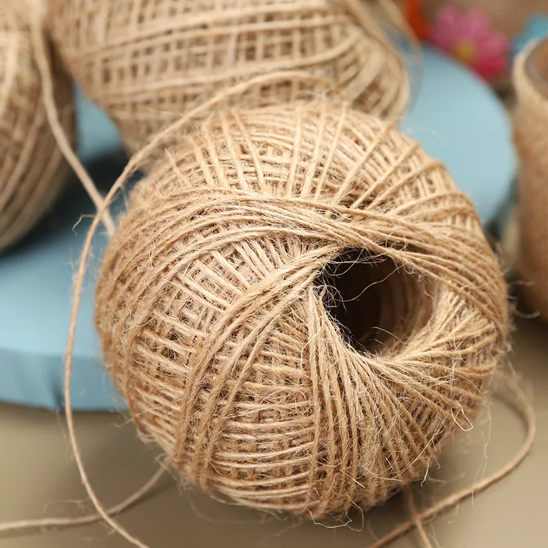 100M естественной джутовой оплетки из плетеной шнурковой веревки DIY Scrapbooking Crafts Decor Christmas Wedding Party Gift Wrapping Thread on.
