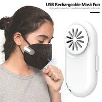 Многоразовый портативный вентилятор для маски на лицо с клипсой, воздушный фильтр с USB-зарядкой, мини-вентиляторы для выхлопных газов, Персо...