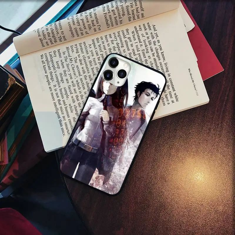 

Amine cartoon Steins Gate Phone Case for iPhone 11 12 pro XS MAX 8 7 6 6S Plus X 5S SE 2020 XR Soft silicone Cover Funda Shell