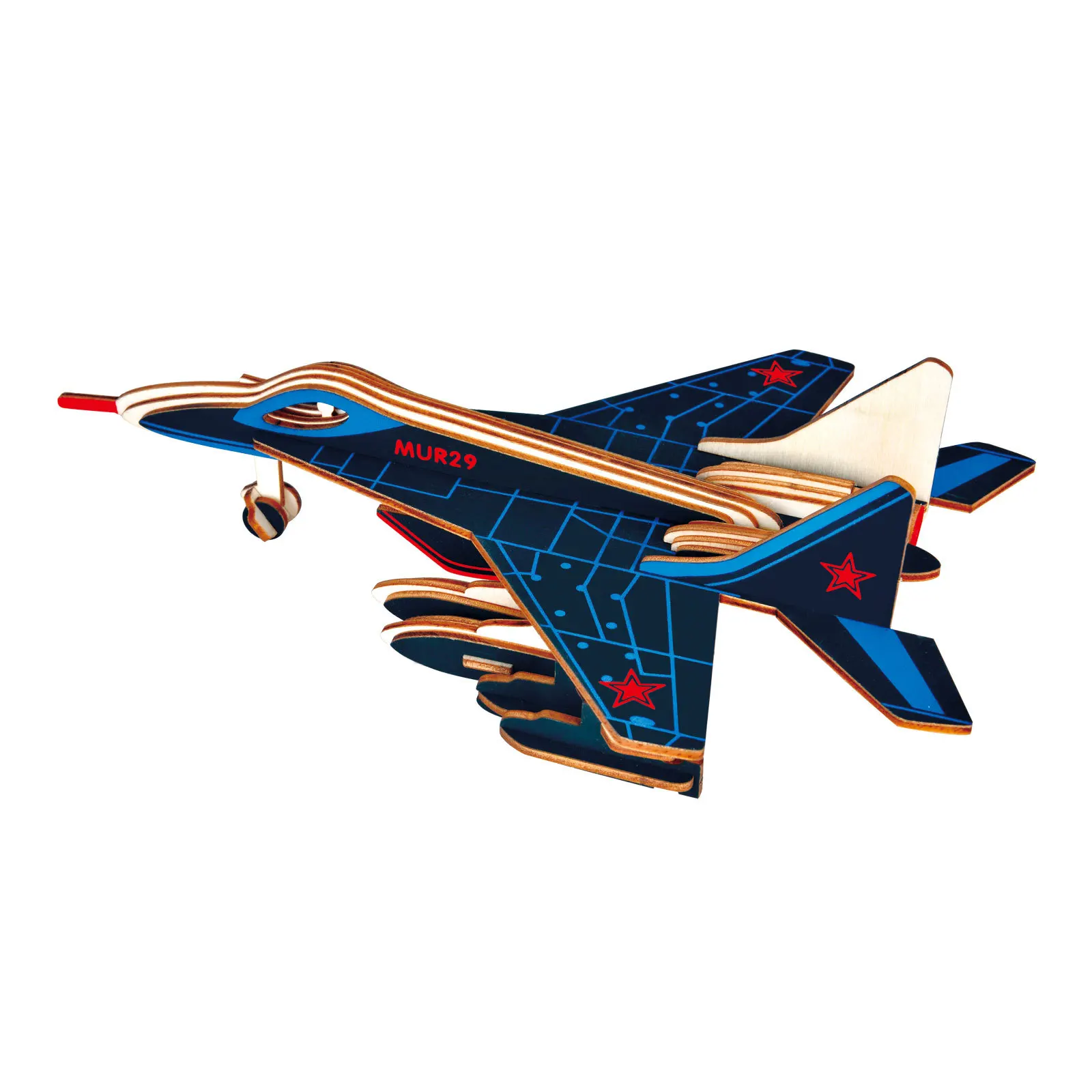 JG MiG 29 Fighter 3D собранная лазерная резка деревянная игрушка головоломка