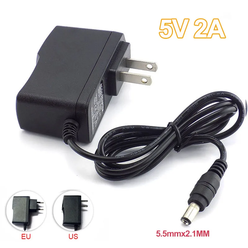 Преобразователь переменного тока в постоянный 5V 2A 2000mA Мощность адаптер питания EU