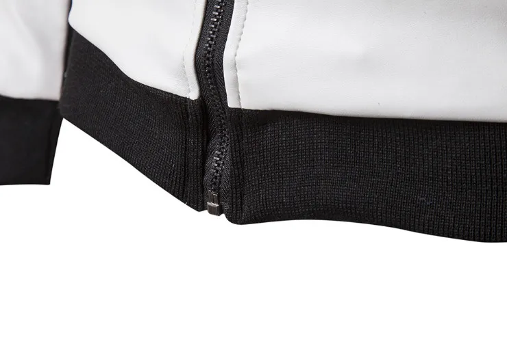 

New Autumn Motorcycle Leather Jacket Stand Collar Slim Men Leather Jackets Coats Retro Zippers Faux Leather Jacket Male 5XL