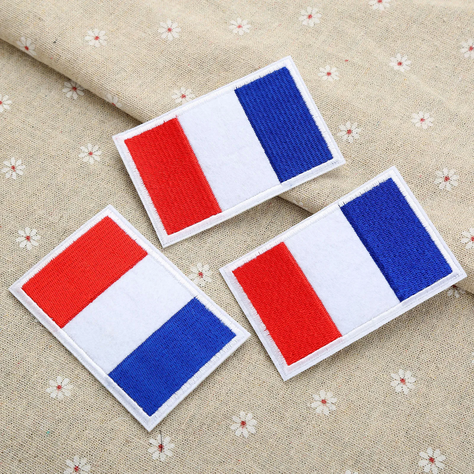 Нашивка с французским флагом страны ЕС для одежды нашивки сделай сам цветочной