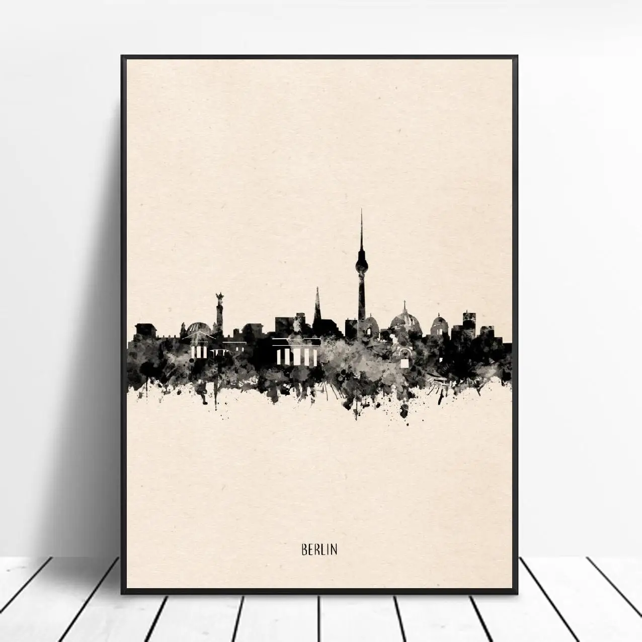 Черные чернила в Берлине абстрактное искусство холст плакат домашний декор