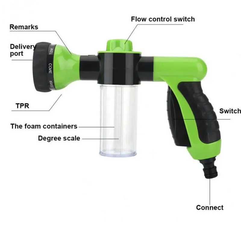 Многофункциональный распылитель 8 в 1 для мыла шланг насадка высокого давления