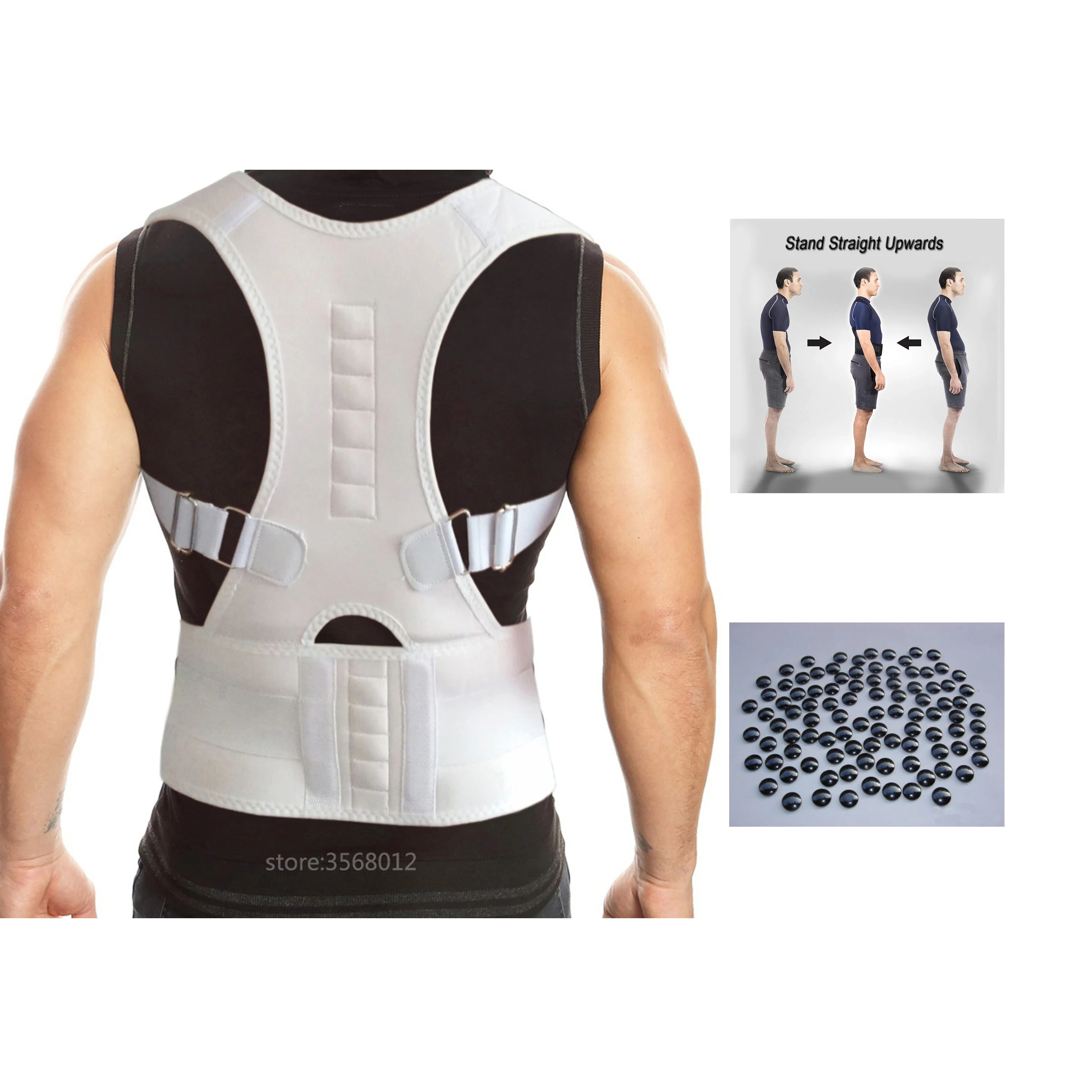 

Magnetic Posture Corrector Men Orthopedic Back Support Belt Correct Posture Brace Correcteur de Posture 12 Magnets XL XXL