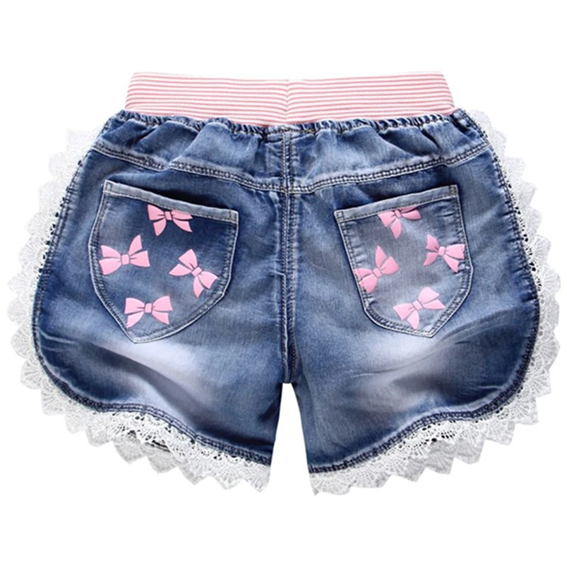 Шорты джинсовые для девочек 2 стиля летние хлопковые детские шорты с мультяшным
