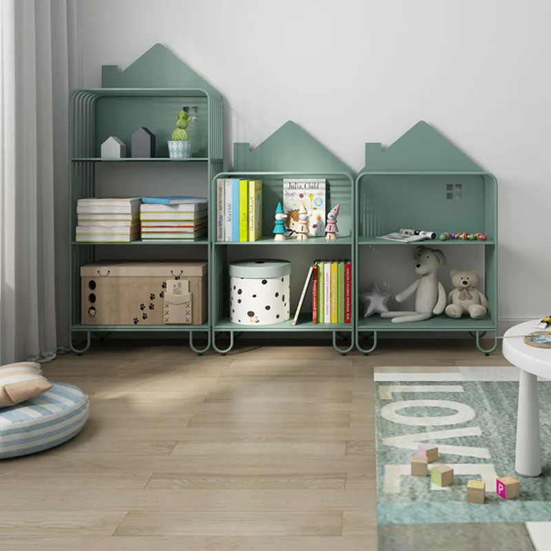 

Simple small house bookshelf living room children's room student bookcase picture book storage rack iron floor rack