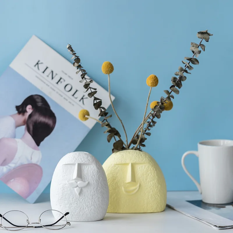 Скандинавская простая креативная керамическая ваза INS сухие цветы искусство