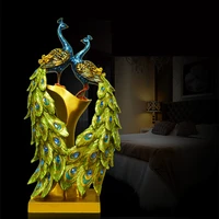creative decoration resin crafts modern living room decoration peacock open screen home feng shui decoration new wedding gift