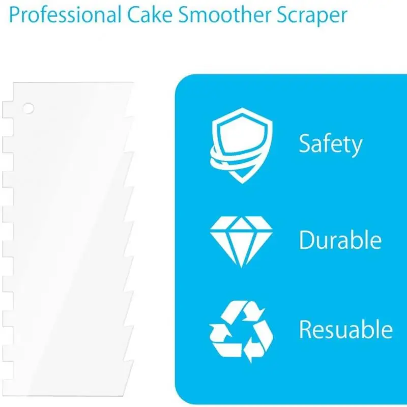 Прозрачный скребок для торта приготовления прямоугольный акриловый инструмент