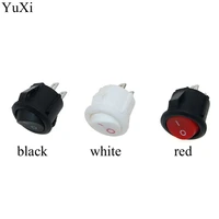 16mm diameter small round boat rocker switches black mini round black white red 2 pin 3a 250vac 6a 125vac on off rocker switch
