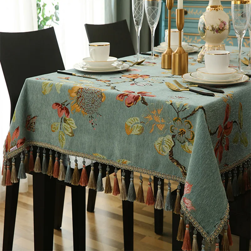 Многофункциональная Ретро скатерть элегантная жаккардовая прямоугольная