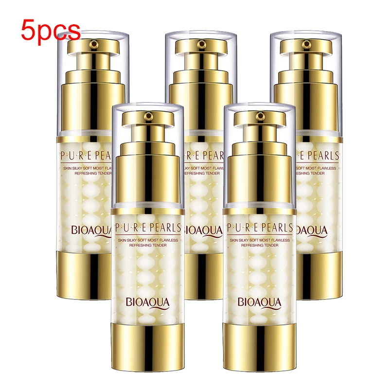 5pcs BIOAQUA питательные увлажняющие кожу шелковистой увлажняющий уход за кожей лица Крем pearl коллаген уход за кожей увлажнение сыворотка анти-против старения морщин экстракт для лица крем - Вес нетто: 5pcs