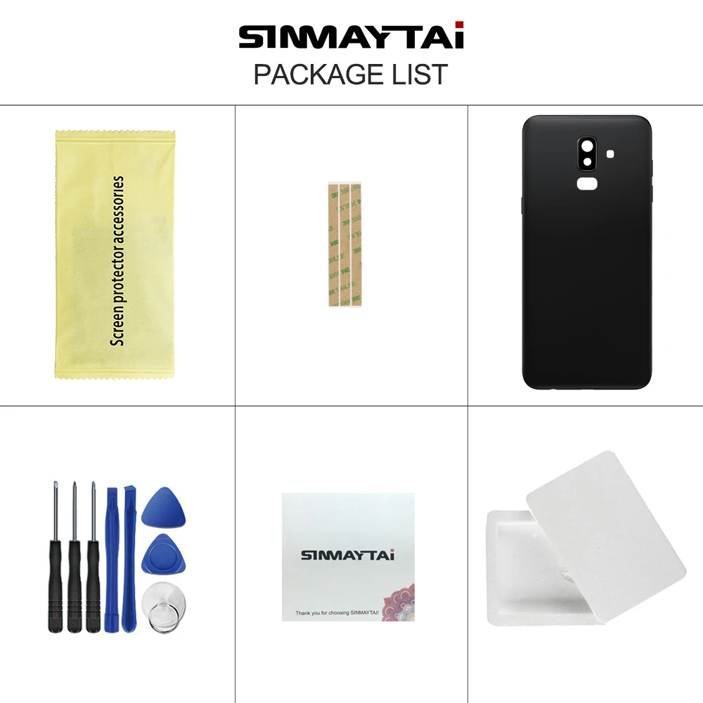 Для samsung Galaxy J8 J810 J810F SM-J810F корпус батарея Дверь задняя крышка корпус J810FN Замена
