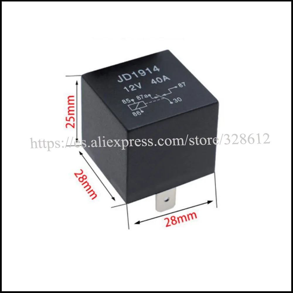 Автомобильное реле, серебряные контакты, переключатель JD1914, автомобильная электроника, 5-контактный 12 В постоянного тока/40 А, контактный преобразователь формы