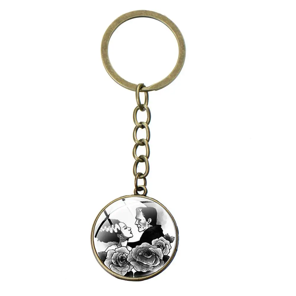 Брелок для ключей с изображением френченштейна и его невесты | Украшения