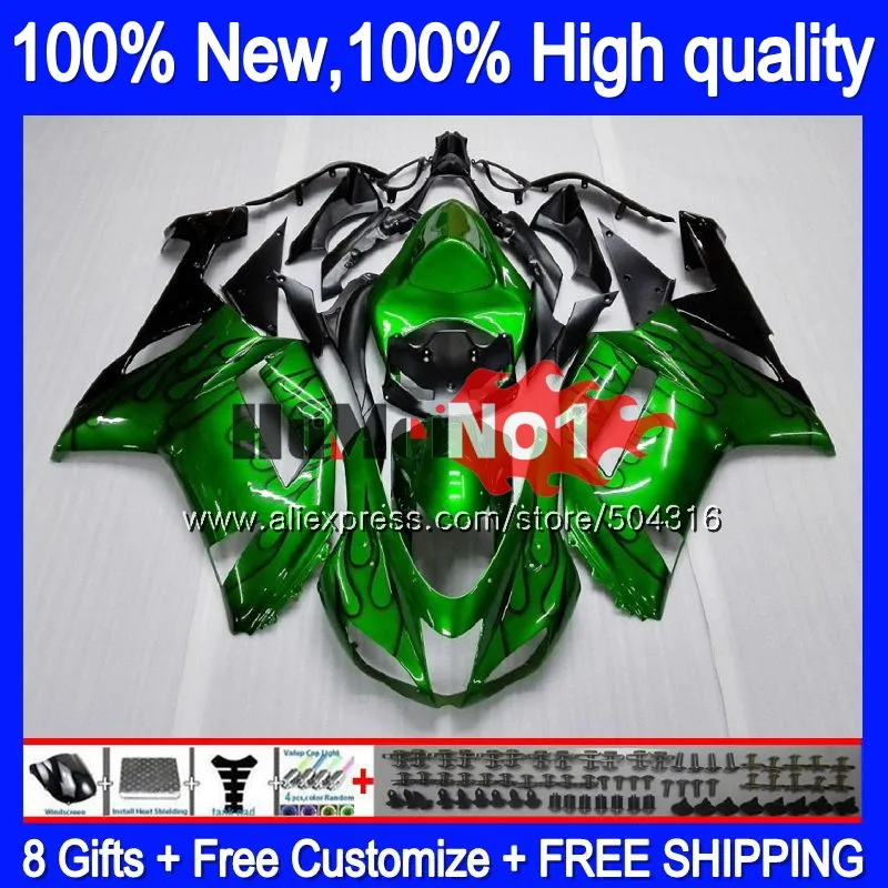 

Bodys For KAWASAKI ZX-636 ZX600 ZX 6R 6 R 600CC ZX6R 07 08 59MC.18 ZX636 ZX 636 600 CC ZX-6R 2007 2008 Fairing Black flames