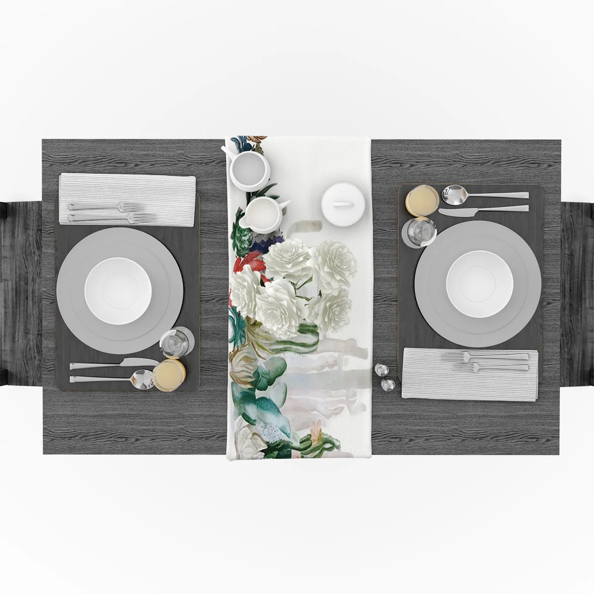 Чернильная живопись скандинавский кактус Настольная дорожка флаг искусственная