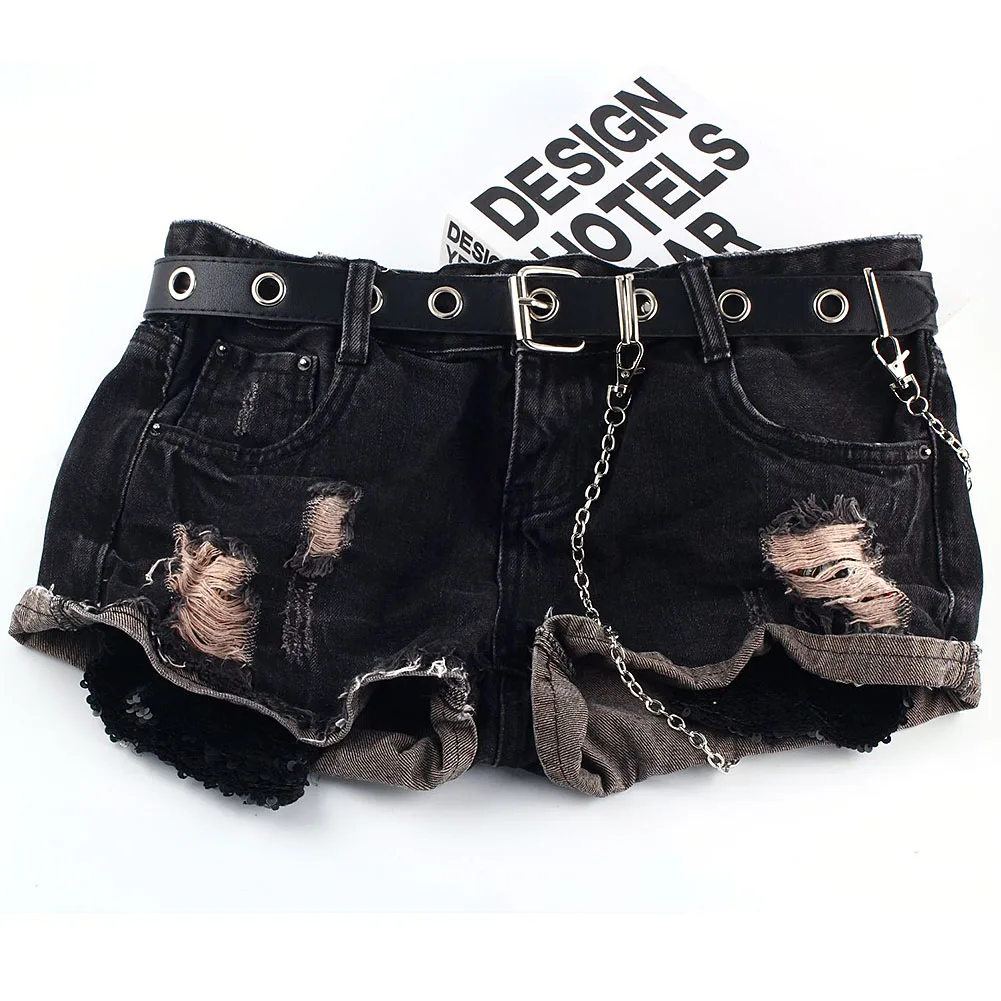 Мужской/женский ремень в стиле панк с отверстиями цепочка ушками декоративный