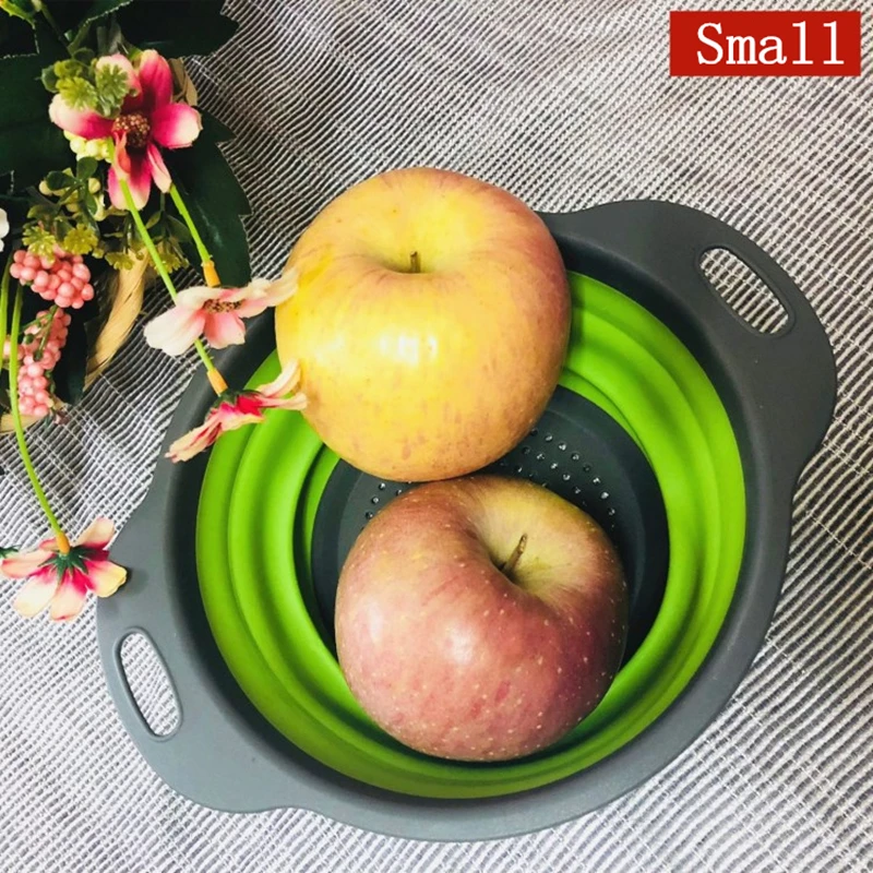 Складная сливная корзина выдвижная для мытья фруктов и овощей кухонный дуршлаг