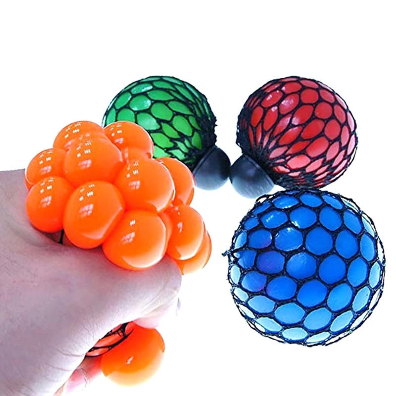 

Sensory Fidget Hand Squeeze Grape Ball Vent Toy Novelty Gift Stress Relief Toy Mesh Ball Adults Gift to Relieve Pressure