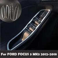 For Ford Focus 3 MK3 2012-2018 Car Styling Accessories Window Lift Panel Interior Door Armrest Handle Frame Trim Sticker