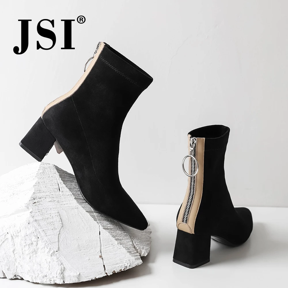 JSI/Модные ботильоны Зимние теплые новые пикантные женские ботинки ручной работы
