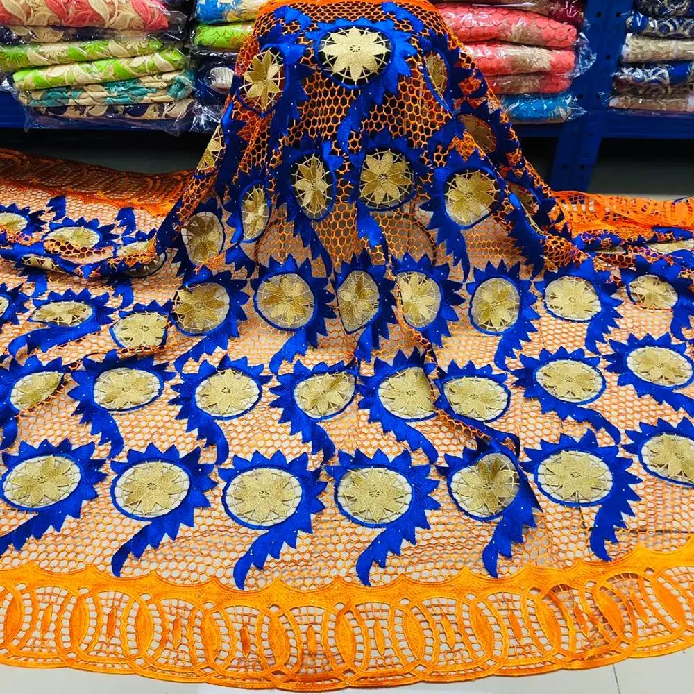 Новейшее гипюровое кружево хлопок вышивка французский африканский шнур