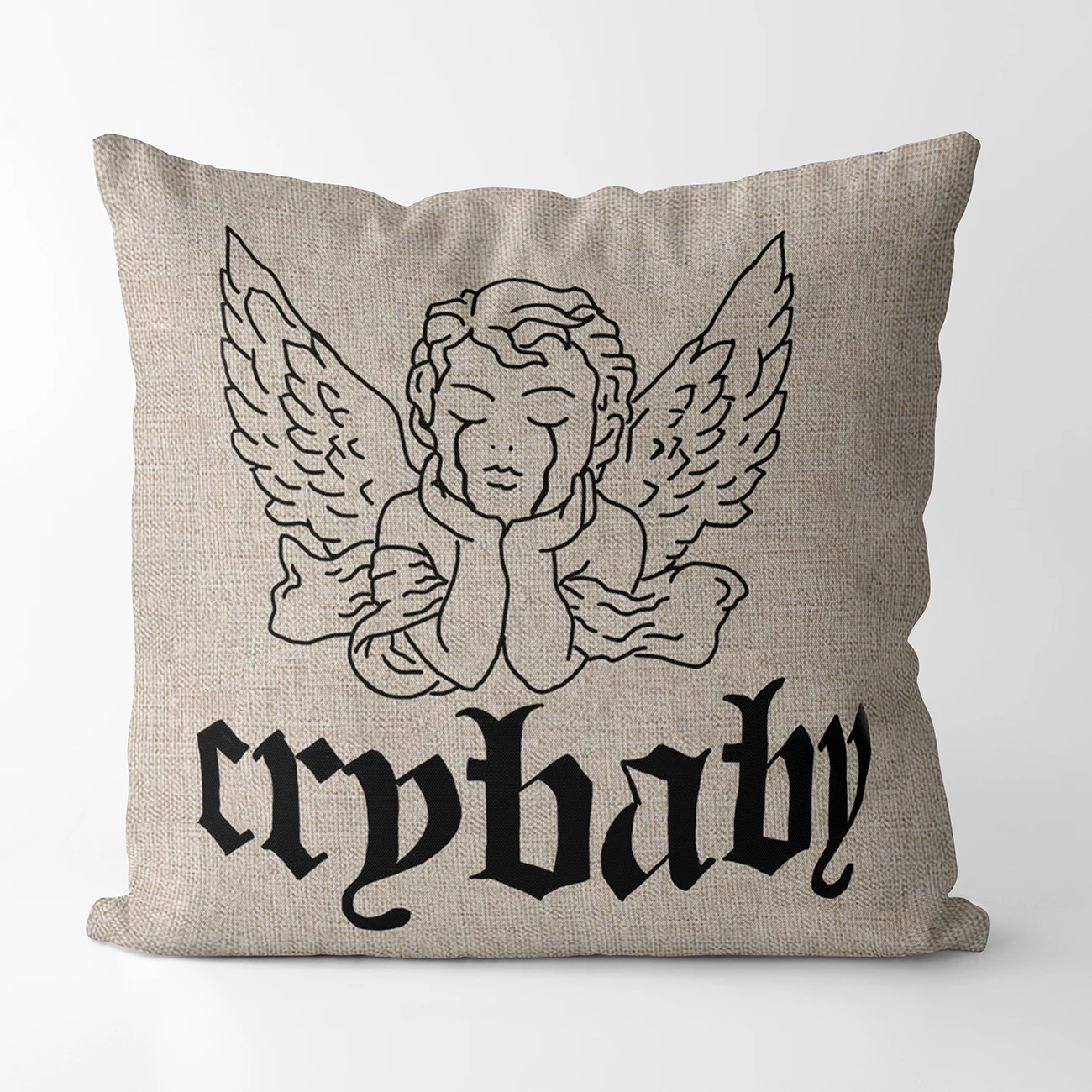 Декоративная подушка с принтом ангелов из льна и хлопка 45 см х 45 см молитвы к воинству ангелов небесных каноны акафисты молитвы