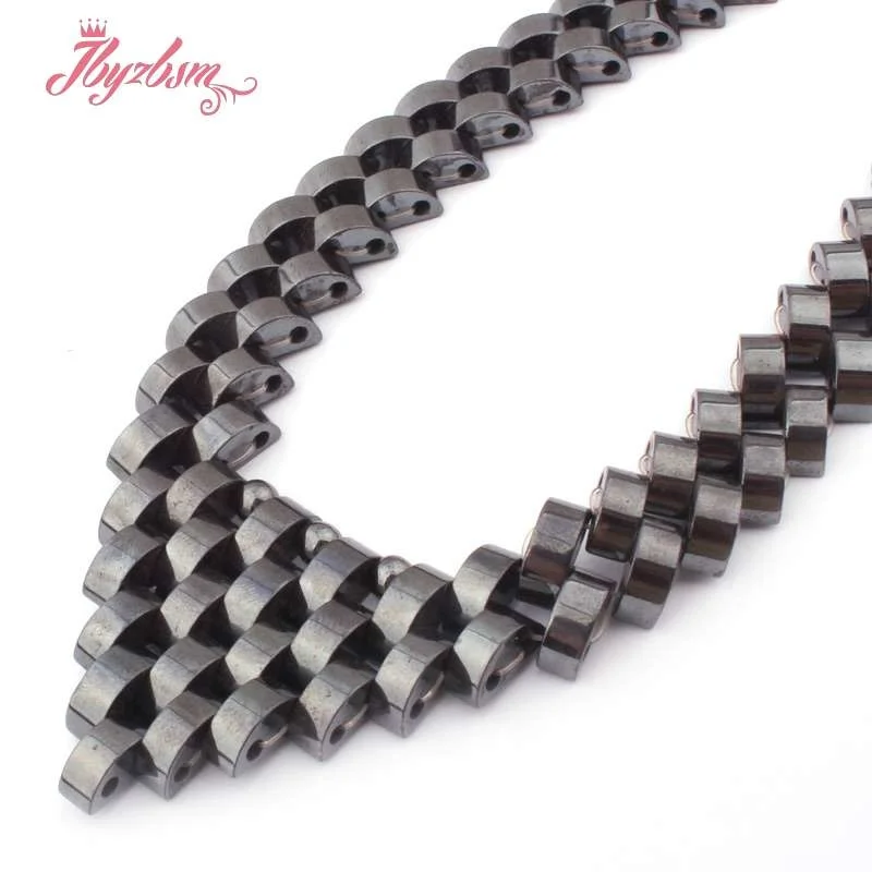 Бусины Из Гематита и натурального камня прямоугольные (без магнита) черные 4 х10 мм