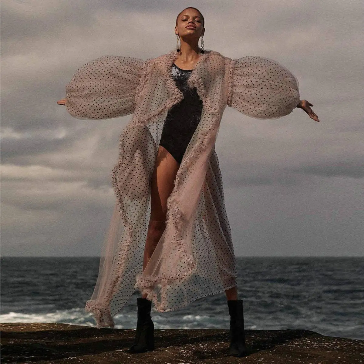 

Женское летнее платье феи кружевное для отпуска Солнцезащитная одежда для фотосъемки длинная Пляжная накидка сетчатая свободная Мода