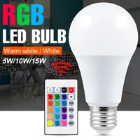 220v rgb bulb e27 led light led smart lamp home 5w 10w 15w colorful ampoule ir remote control bombilla rgbww indoor decor light