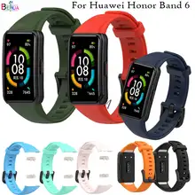 Strap band For Huawei Honor Band 6 / For Huawei Band 6 SmartWatch Wristband  Original Soft Sport Silicone WristStrap Bracelet