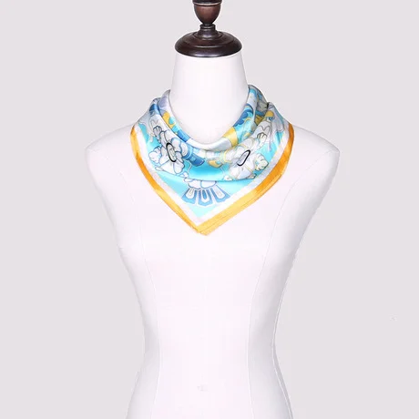 

Ruihe style Chinese style professional stewardess silk small square scarf tied with hair band