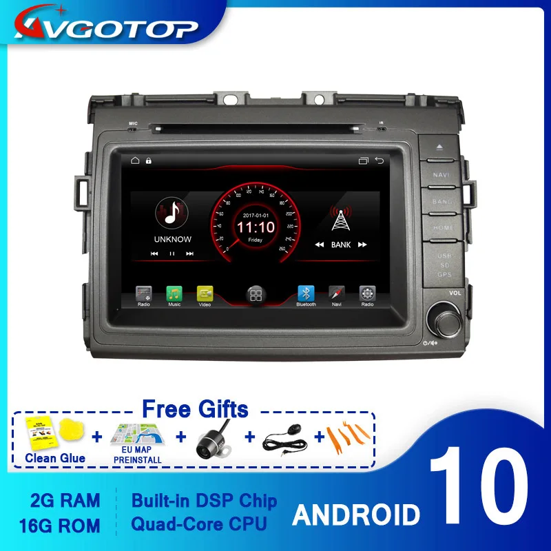 AVGOTOP Android 10 WINCE Bluetooth GPS автомобильный Радио dvd плеер для TOYOTA ESTIMA 2G 16G MP3 MP4