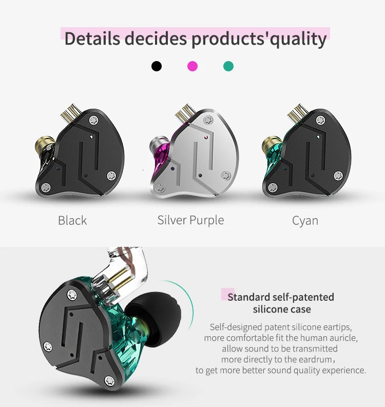 KZ ZSN BA+ DD наушники в ухо гибридная гарнитура HIFI бас шумоподавление наушники для KZ ZST ZSR ZS10 AS10 CCA C10 C16 ZSX