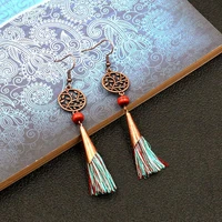 bohemian style new fashion simple retro summer color tassel natural stone sexy womens versatile earrings accessories wholesale