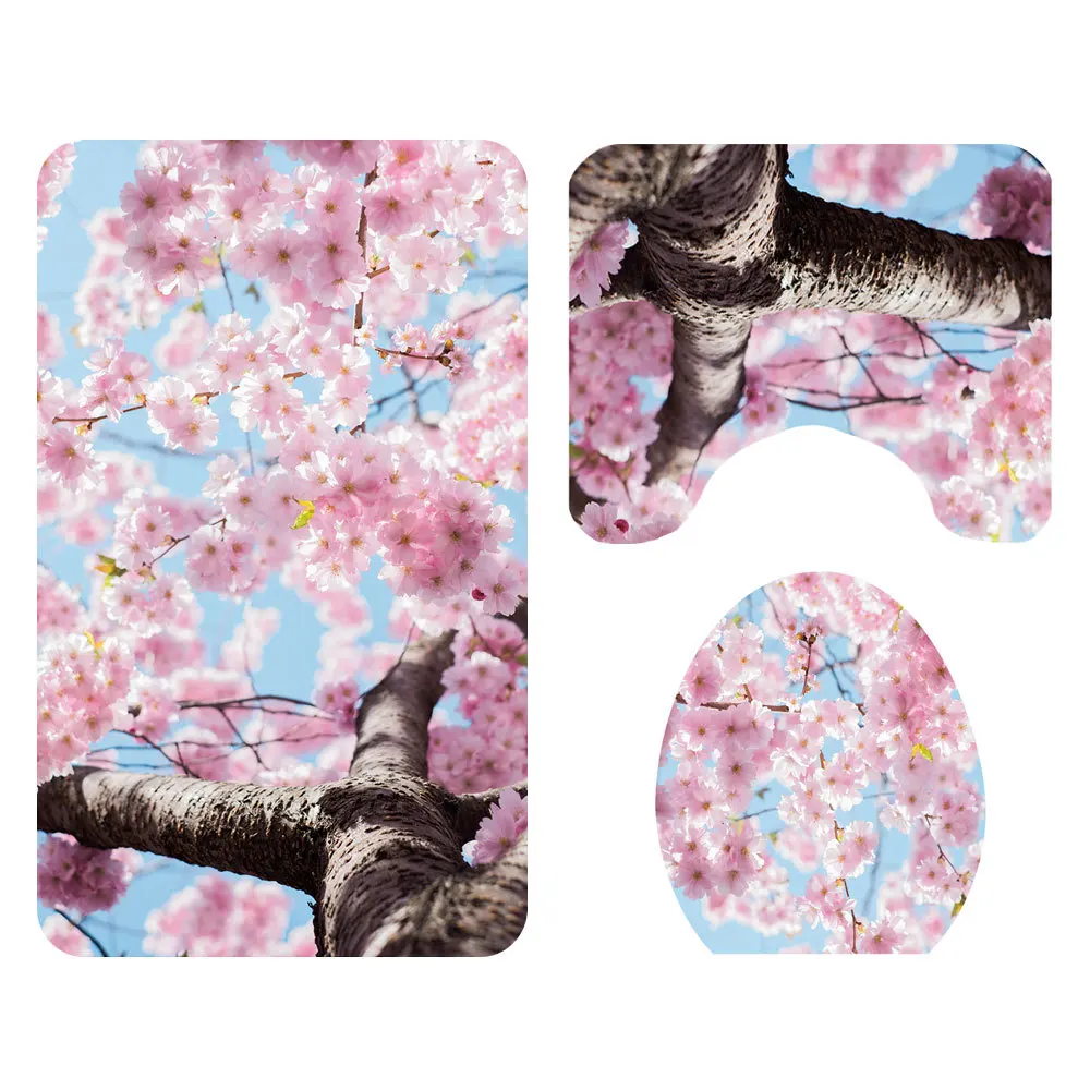 Креативный цветочный коврик для ванной и душевая занавеска Zeegle моющийся набор