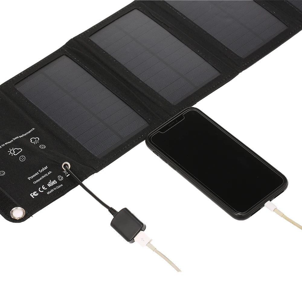 10W/5V Порты и разъёмы в состоянии Солнечный Зарядное устройство с USB складной 5