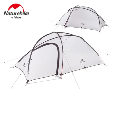 20D LightGrey Naturehike Hiby семейный тент 20D силиконовая ткань водонепроницаемый двухслойный 2 человека 3 сезона палатка одна комната один зал - Цвет: 20D LightGrey