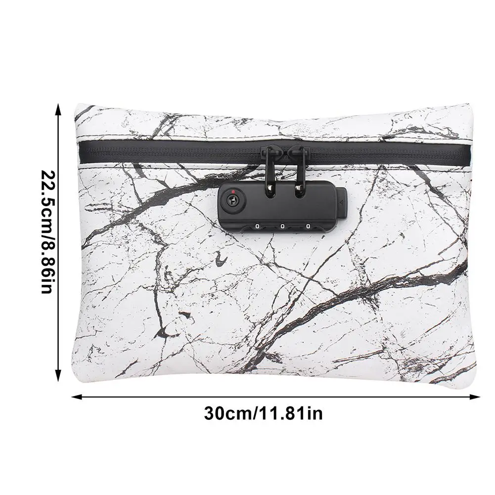 

Smoking Smell Proof Bag Waterproof Leather Tobacco Pouch With Combination Lock For Herb Odor Proof Stash Container Case Storage
