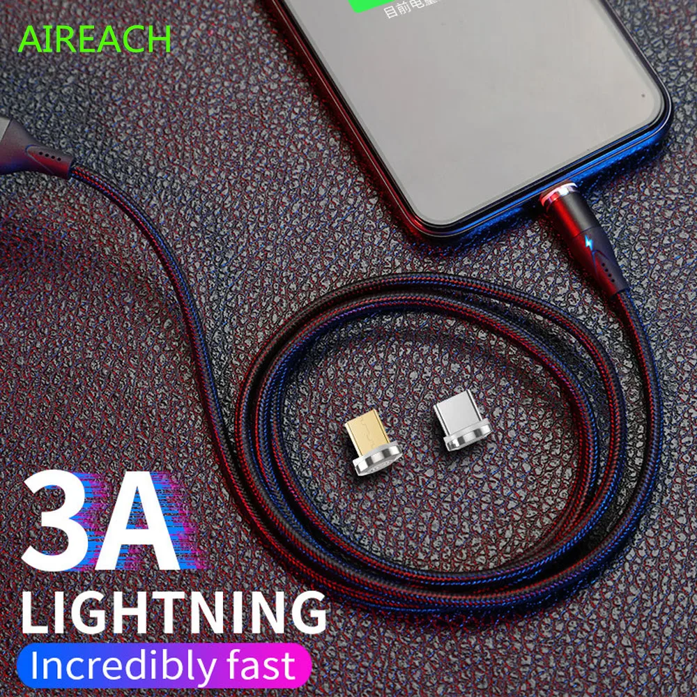Usb кабель AIREACH для быстрой зарядки USB Type C магнитное зарядное устройство Micro