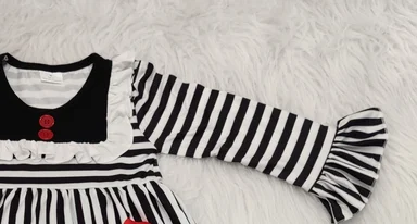 Осенняя одежда для девочек детская с принтом в полоску и надписью love модный бутик