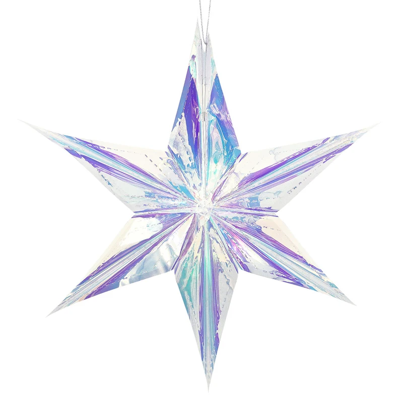 6PC/Lot Hanging Paper Star Lantern Christmas Ornaments Hexagon Wedding Decorations Mermaid Party New Year Home Decor | Дом и сад