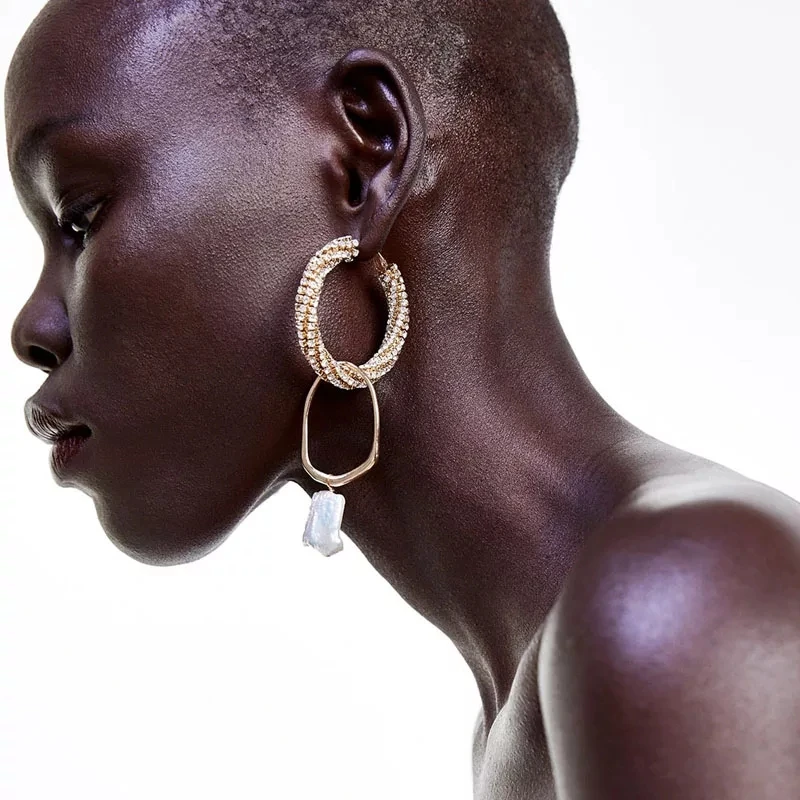 Модные висячие серьги с искусственным жемчугом для женщин 2019 Асимметричный