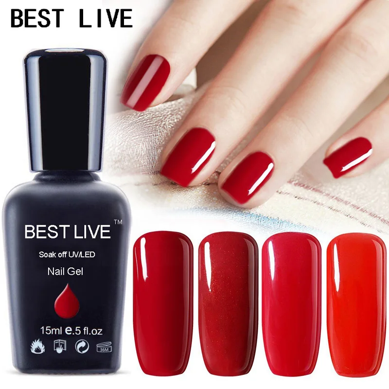 Лучший Лайв 15 мл Красная серия уф Гель лак замачиваемый УФ и Светодиодный гель