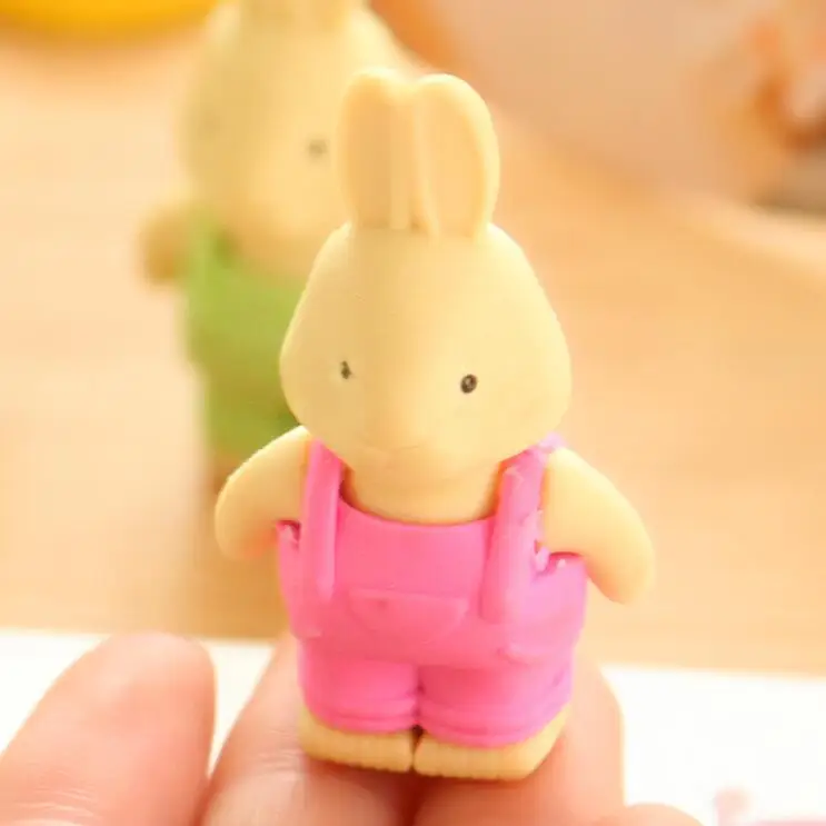 27 шт./лот Новинка мультяшная имитация Лапин мини Ластик резиновый для офиса и