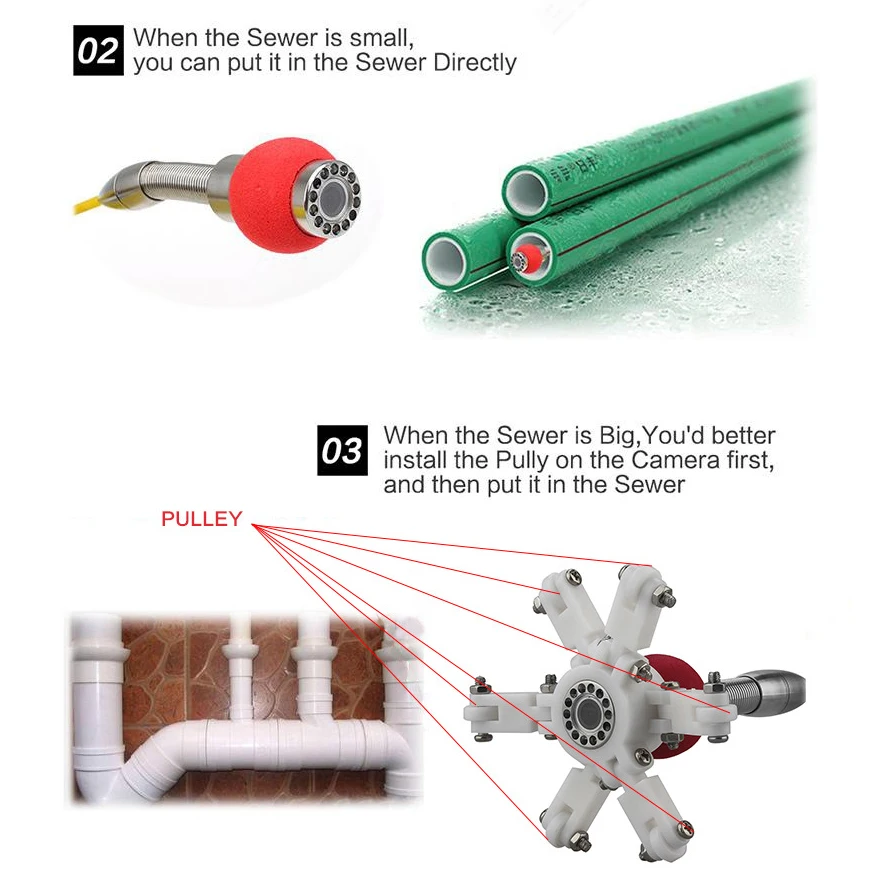 Эндоскопическая камера с 7-дюймовым экраном промышленный бороскоп 20 м 30 23 мм