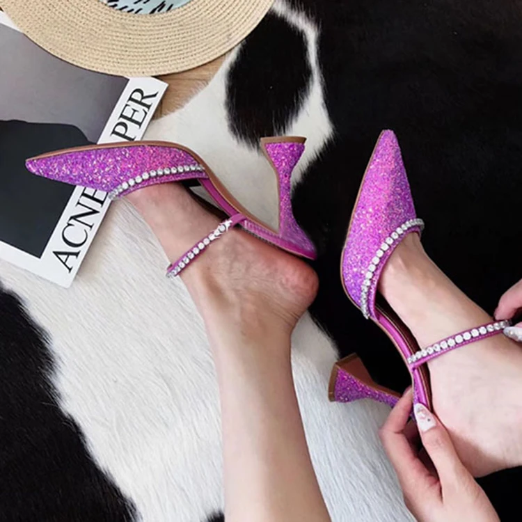 

Free shipping sexy lady fashion pink glitter strass high heels shoes sandals 3color